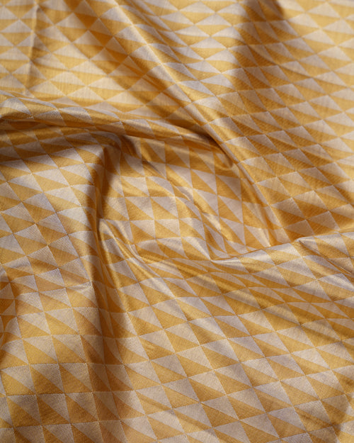 Cream Gold Tissue Kanchipuram Silk Saree with Red Korvai Border & Classic Zari Buttas