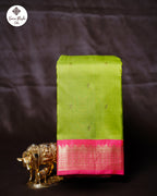 Alli Green Korvai Pure Silk Saree with Red Rose Border