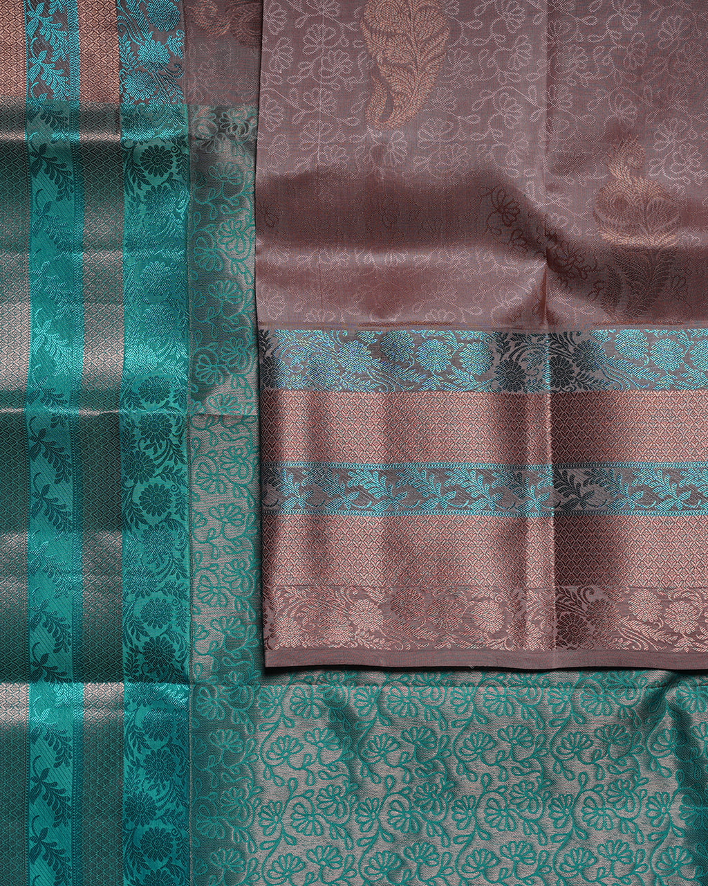 Dark Keva Pure Silk Fancy Saree with Multi-Color Border