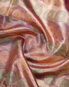 Gold Tissue Kanchipuram Silk Saree – Multi-Colour Coin Buttas with Pink Contrast Border