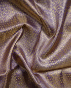 Gold Tissue Kanchipuram Silk Saree – Olive Green Body & Purple Zari Floral Border