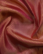 Gold Tissue Kanchipuram Silk Saree – Pink Zari Floral Brocade & Contrast Pallu