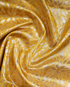 Gold Pure Zari Tissue Silk Saree – Silver-Gold Floral Brocade Weave