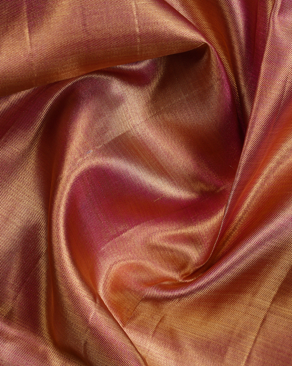 Gold–Silver Tissue Kanchipuram Silk Saree – Floral Brocade Weave with Pink Contrast Zari Border
