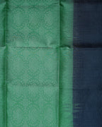 Grey Pure Silk Saree with Light Green Semi Contrast Border