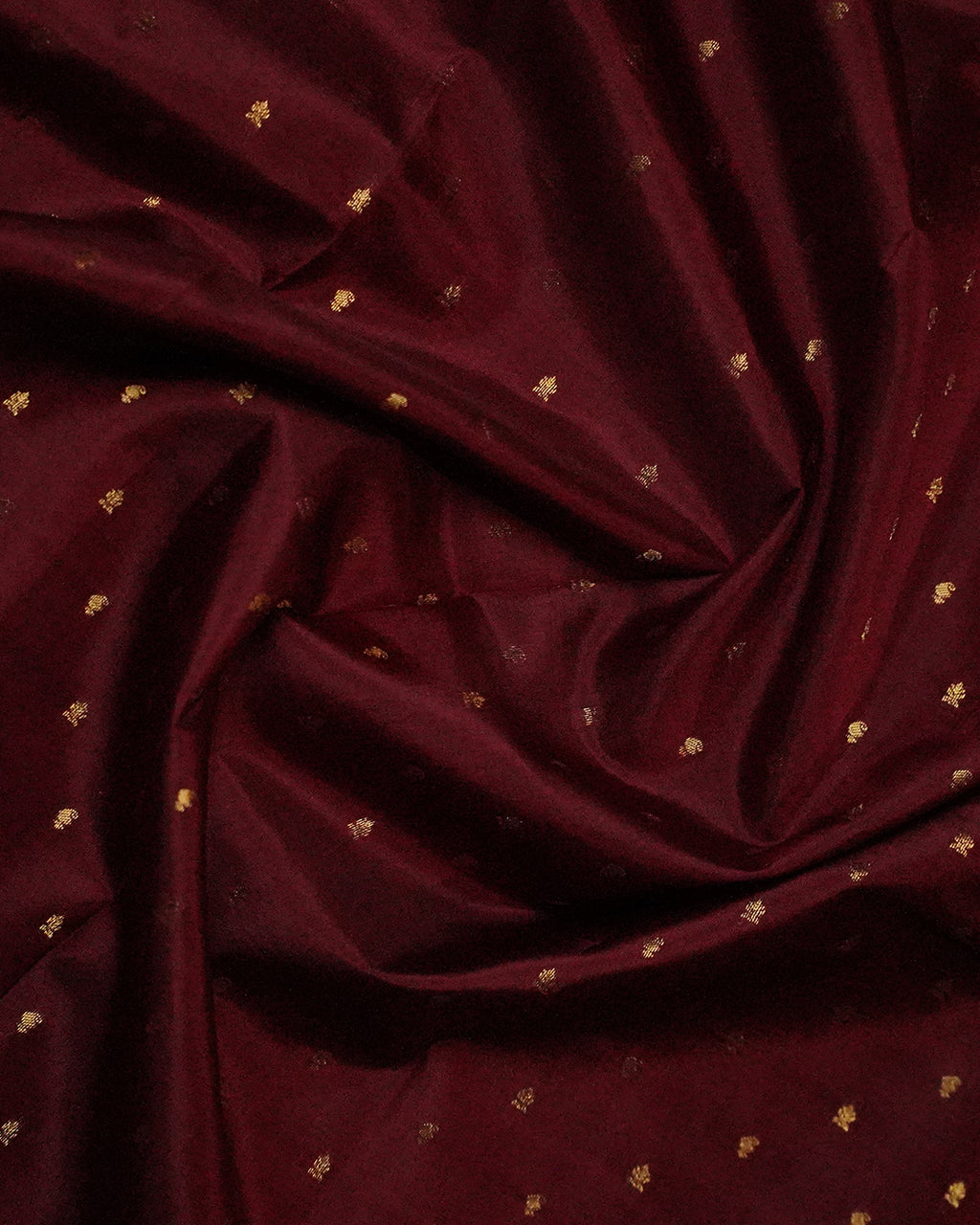 Maroon Pure Silk Saree with Violet Contrast Border and Butta Design