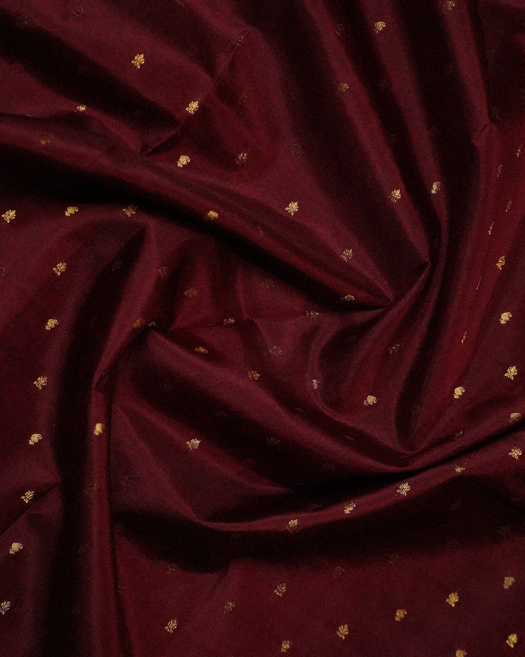 Maroon Pure Silk Saree with Violet Contrast Border and Butta Design