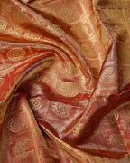 Maroon Tissue Silk Saree with Mayil Chakkaram Design & Plain Zari Border
