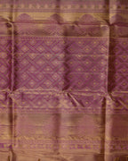 Pink Pure Zari Gold Tissue Silk Saree – Floral Brocade Weave & Elegant Gold Border
