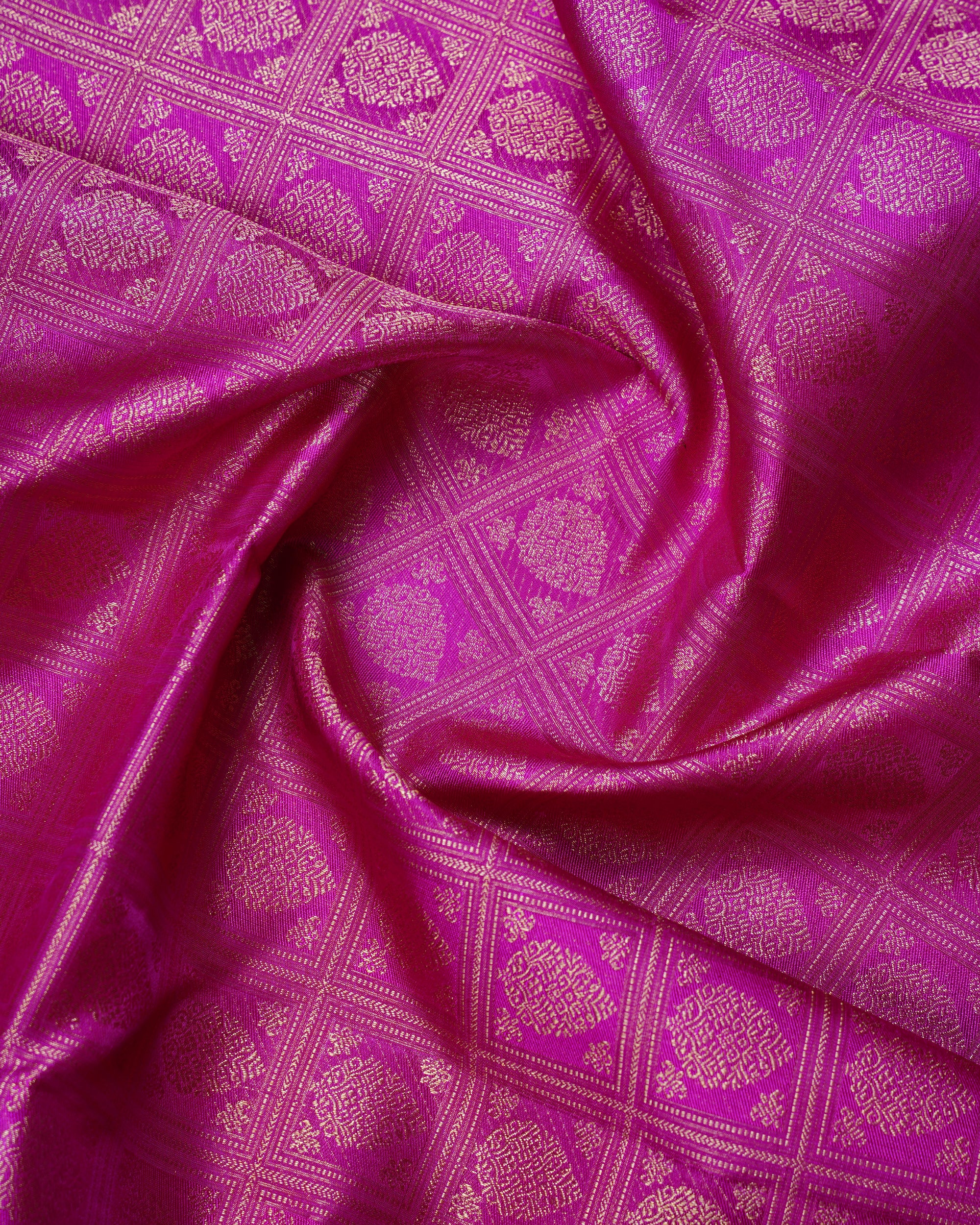 Purple & Grey Tissue Silk Saree with Box Thilagam Gold Zari (2G Weave)