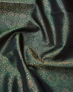 Red & Green Korvai Tissue Silk Saree with Stripe Peacock Design and 2G Gold Zari