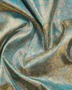 Silver-Gold Tissue Kanchipuram Silk Saree – Red Korvai Border & Floral Zari Buttas