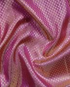 Silver-Red Peacock Motif Kanchipuram Tissue Silk Saree with Golden Zari Border