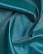 Grey & Sky Blue Tissue Silk Saree with Box Peacock Design and 2G Silver Zari Korvai Border