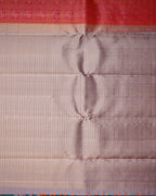 Orange & Grey Tissue Silk Saree with Box Annam Design and 2G Gold Zari