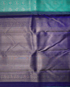Ice Blue & Royal Blue Korvai Silk Saree with Yazhi Peacock Motifs – 2G Silver Zari