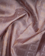 Grey & Sky Blue Tissue Silk Saree with Box Peacock Design and 2G Silver Zari Korvai Border