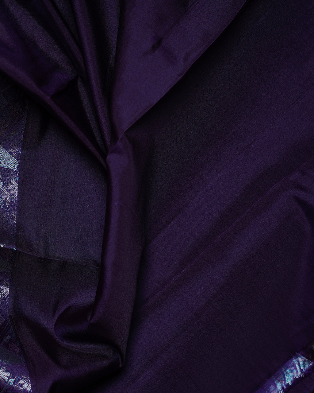 Ash Pure Silk Saree with D. Meenakshi Contrast Border