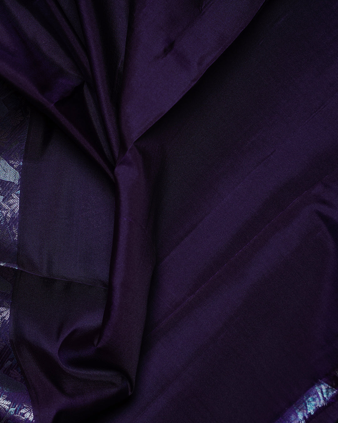 Ash Pure Silk Saree with D. Meenakshi Contrast Border