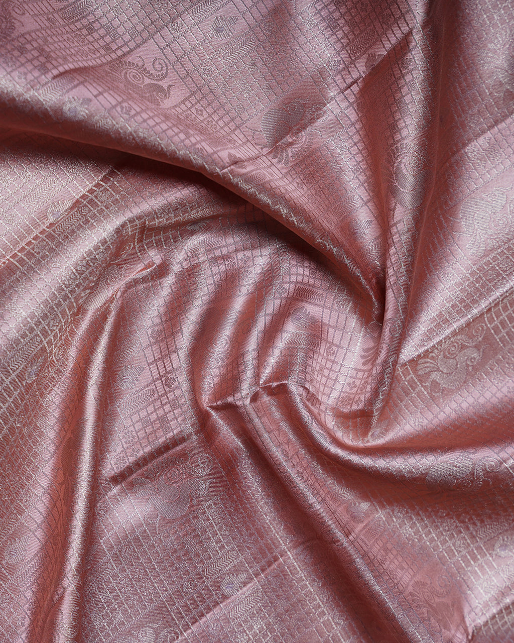 Light Baby Pink Pure Silk Saree with Dove Grey Border