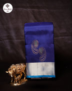 Bhuvana Blue Pure Silk Saree with Semi Contrast Border