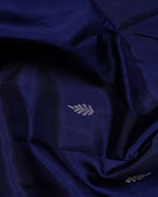 Bhuvana Blue Pure Silk Saree with Semi Contrast Border