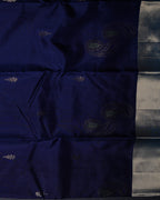 Bhuvana Blue Pure Silk Saree with Semi Contrast Border
