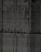 Pure Silk Charcoal Grey Paisley Weave Saree