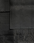Pure Silk Charcoal Grey Paisley Weave Saree