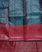 D Ramar Contrast Pure Silk Saree with Diamond Flower Design