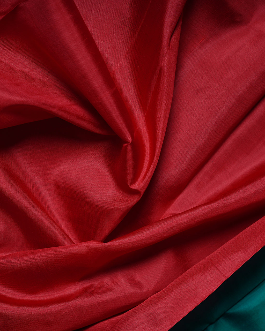 Dark Rexona Green Pure Silk Butta Saree with Red Border