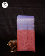 Dusty Lavender Pure Silk Saree with Peach Contrast Border