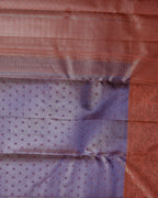 Dusty Lavender Pure Silk Saree with Peach Contrast Border