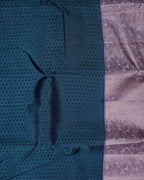 Emerald Green Pure Silk Saree with Lavender Border