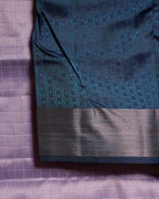 Emerald Green Pure Silk Saree with Lavender Border
