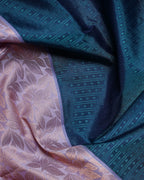 Emerald Green Pure Silk Saree with Lavender Border