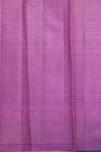 Golden Yellow Kanchipuram Pure Silk Korvai Contrast Saree with Lavender Border and Box Design