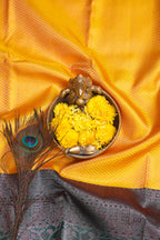Green & Golden Yellow Korvai Contrast Kanchipuram Pure Silk Saree
