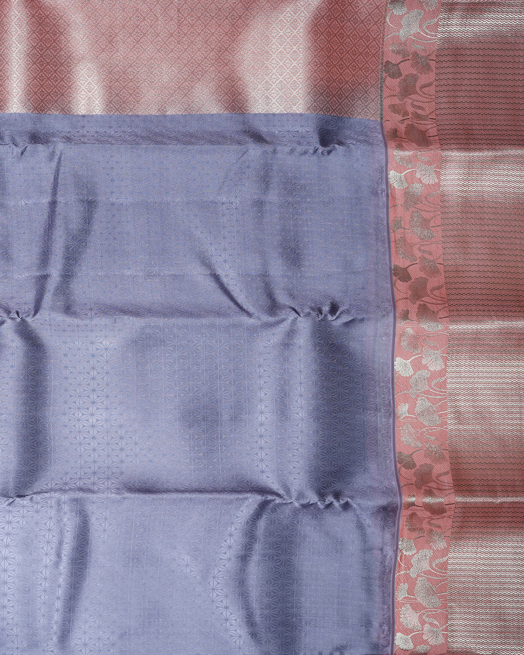 Grey Kanchipuram Pure Silk Saree with Diamond Butta Design