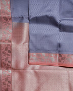 Grey Kanchipuram Pure Silk Saree with Diamond Butta Design