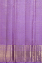 Lavender Colour Kanchipuram Pure Silk Saree with Box Flower Design and Self Fancy Border