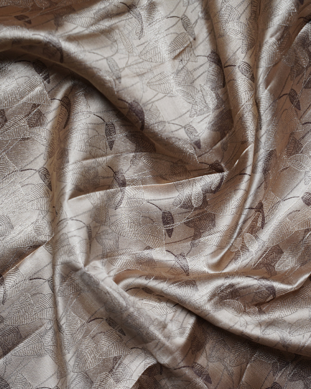 Light Coffee Pure Silk Saree with V. Paakku Border
