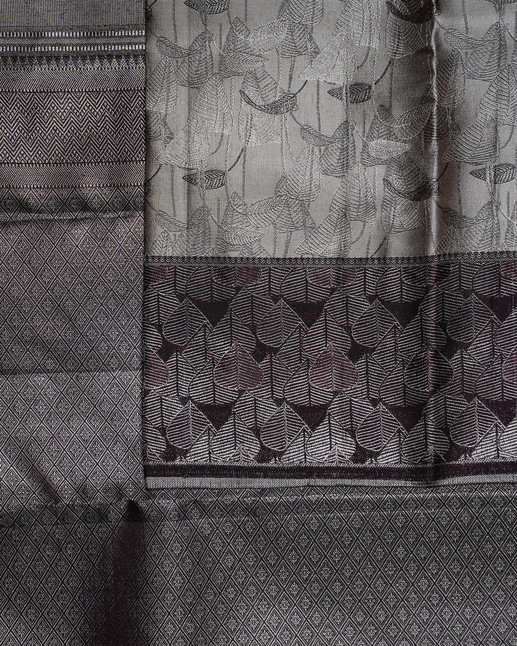 Light Coffee Pure Silk Saree with V. Paakku Border