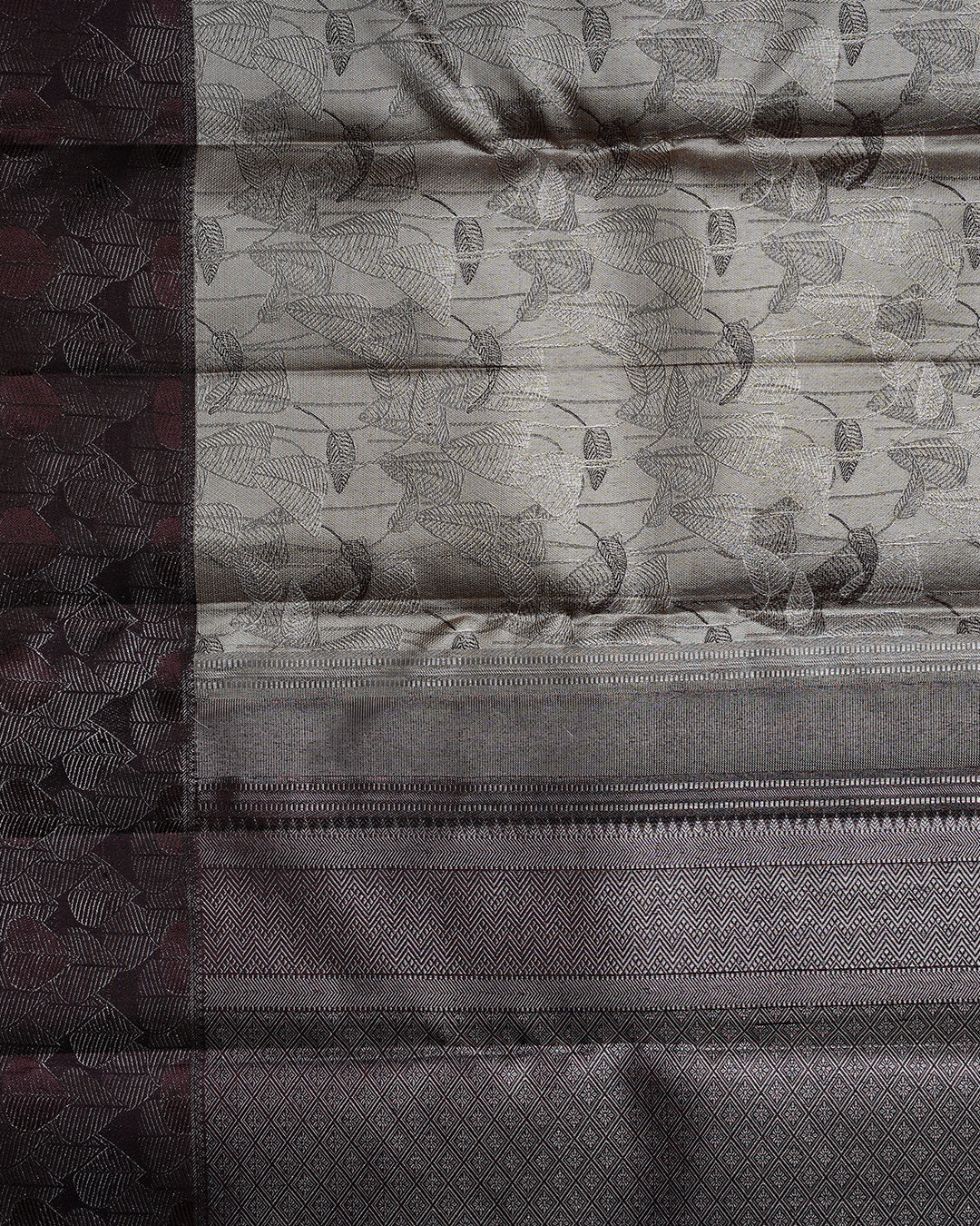 Light Coffee Pure Silk Saree with V. Paakku Border