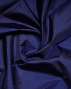 Light Grey Pure Silk Saree with Menatchi Blue Border