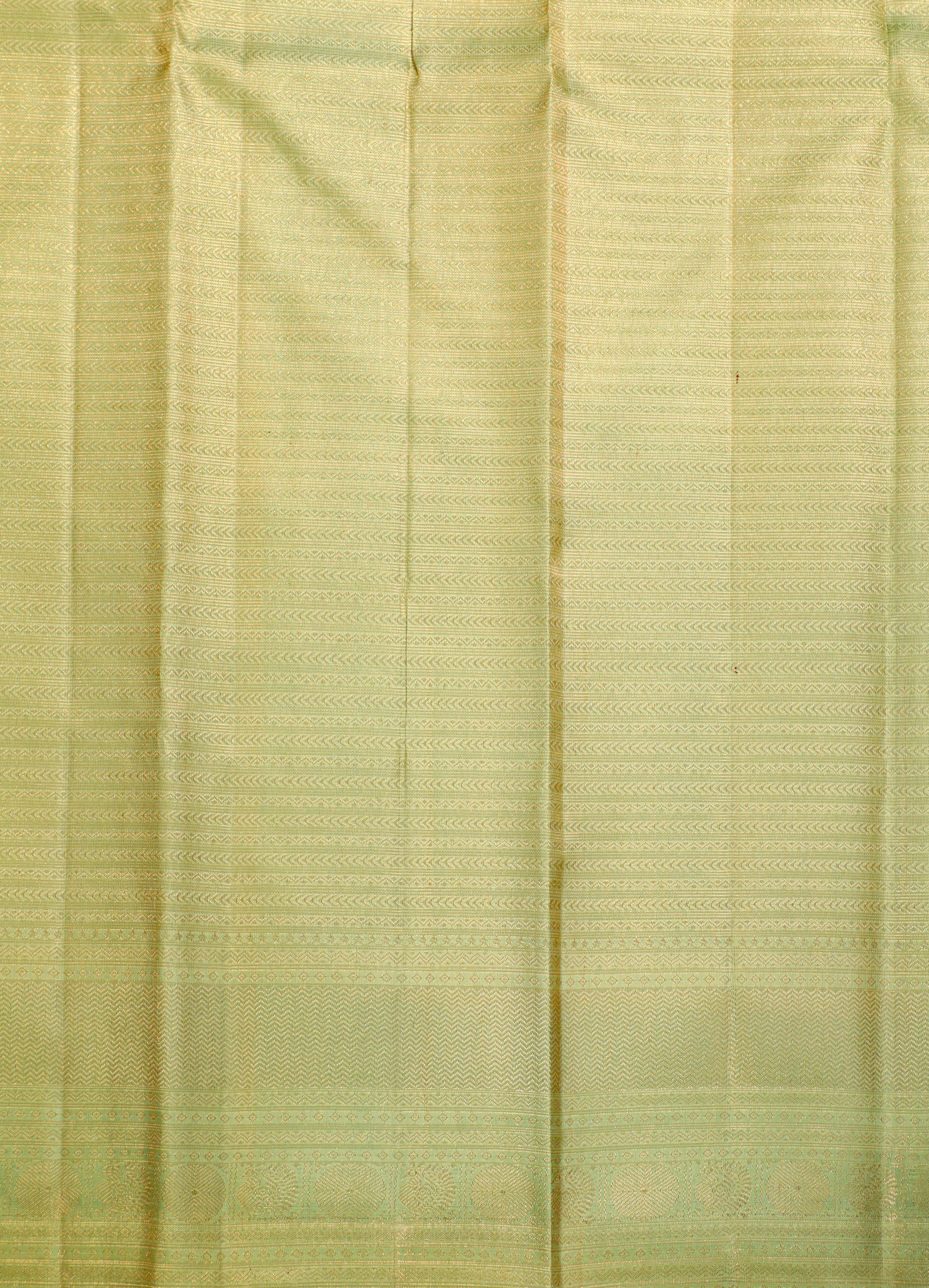 Light Pista Kanchipuram Pure Silk Saree with Diamond Design and Self Border