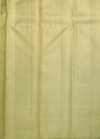 Light Pista Kanchipuram Pure Silk Saree with Diamond Design and Self Border