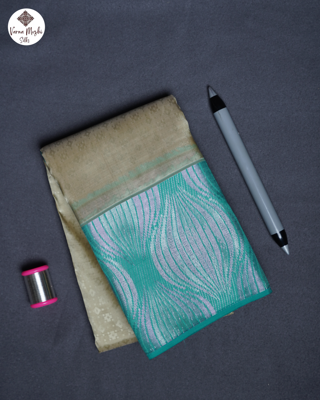 Light Sukku Pure Silk Saree with Rexona Semi Contrast Border