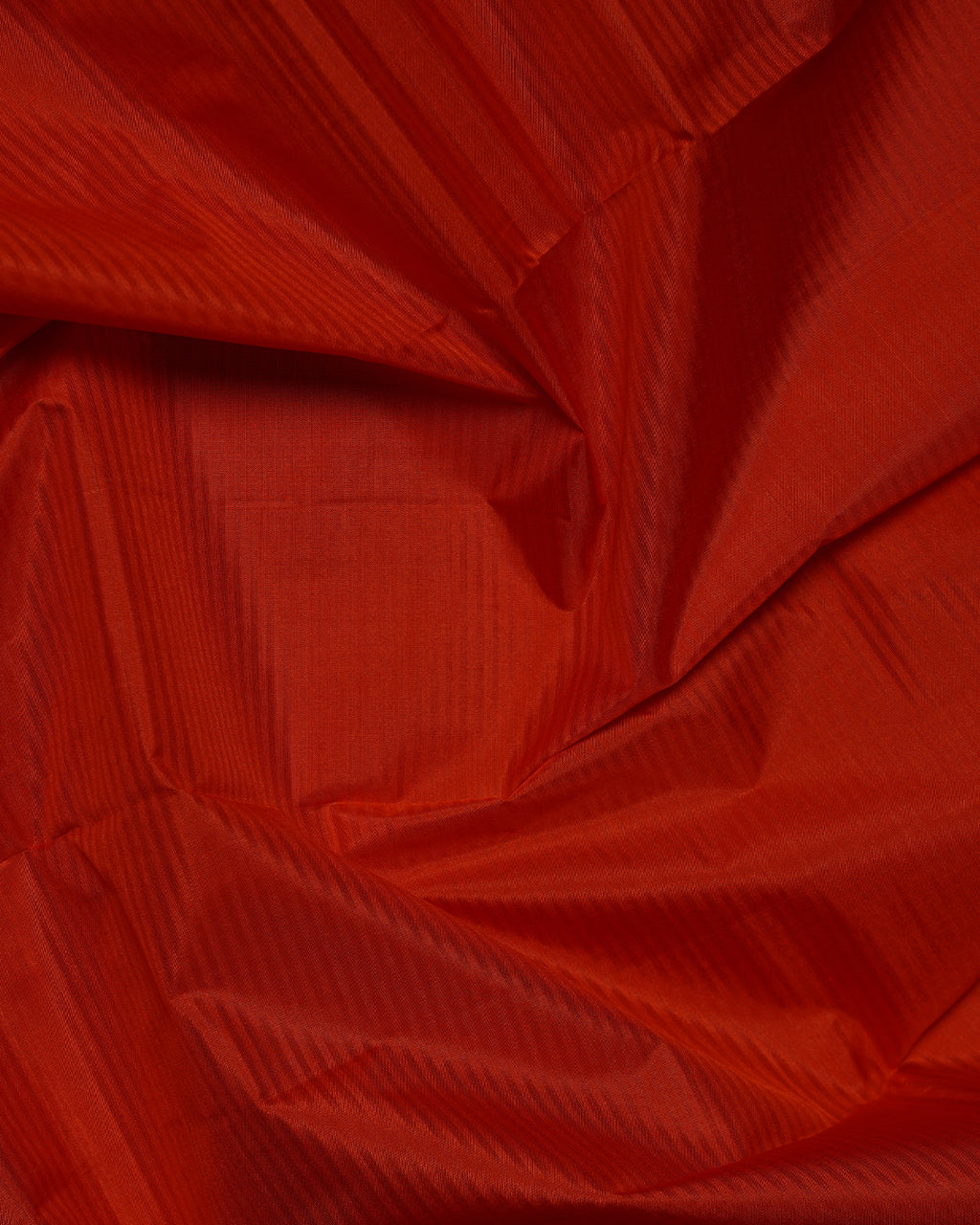 Orange Pure Silk Saree with Green Semi Contrast Border