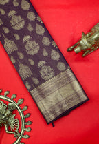 Paakku Colour Kanchipuram Pure Silk Saree with Jimikki Design and Self Traditional Border
